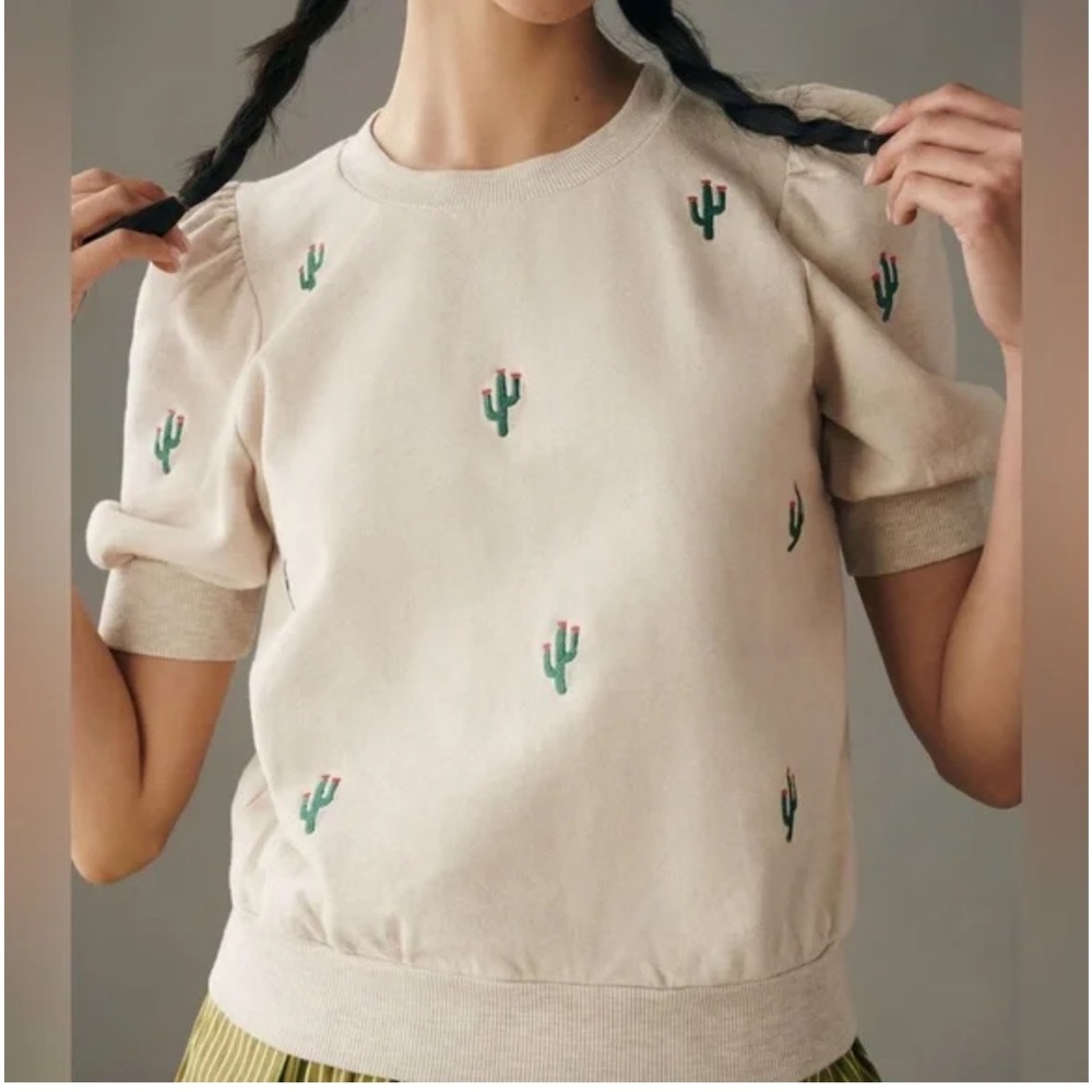 T.la by ANTHROPOLOGIE Puffed Sleeves Top - Picture 2 of 8